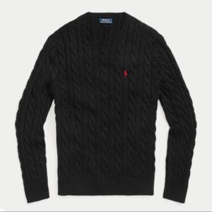 POLO Ralph Lauren, Cable-Knit Sweater, Black, Medium